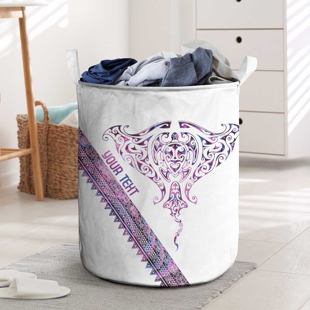 Mawhero Paua shell Kowhaiwhai Taniko Personalised Laundry Basket Manta Ray Shark-Turtle Maori Tribal Style