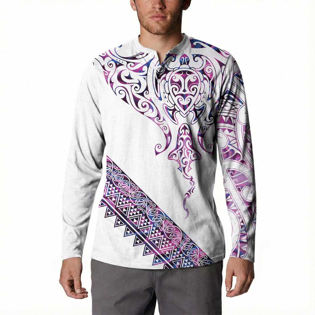 Mawhero Paua shell Kowhaiwhai Taniko Personalised Button Sweatshirt Manta Ray Shark-Turtle Maori Tribal Style