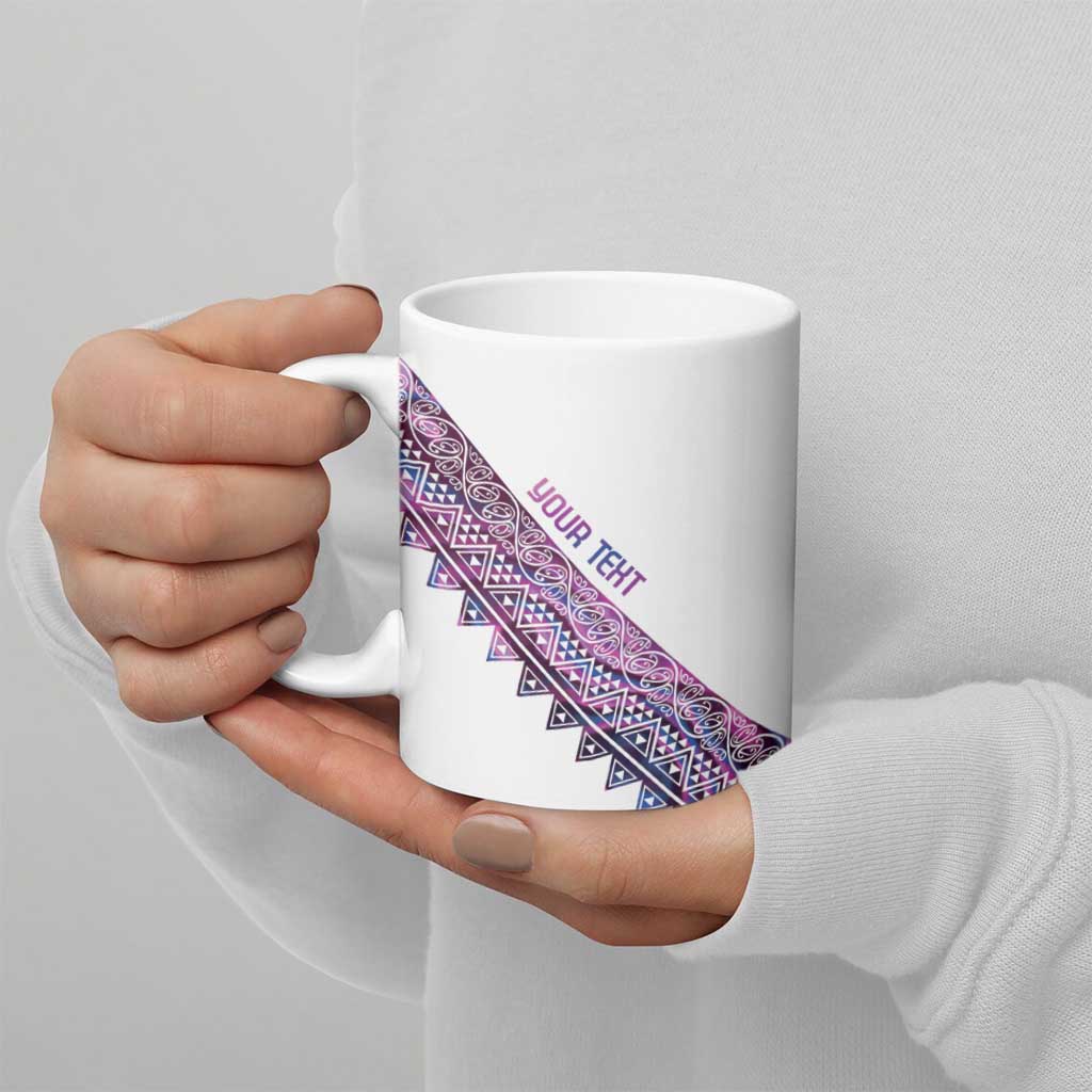 Mawhero Paua shell Kowhaiwhai Taniko Personalised Ceramic Mug Manta Ray Shark-Turtle Maori Tribal Style