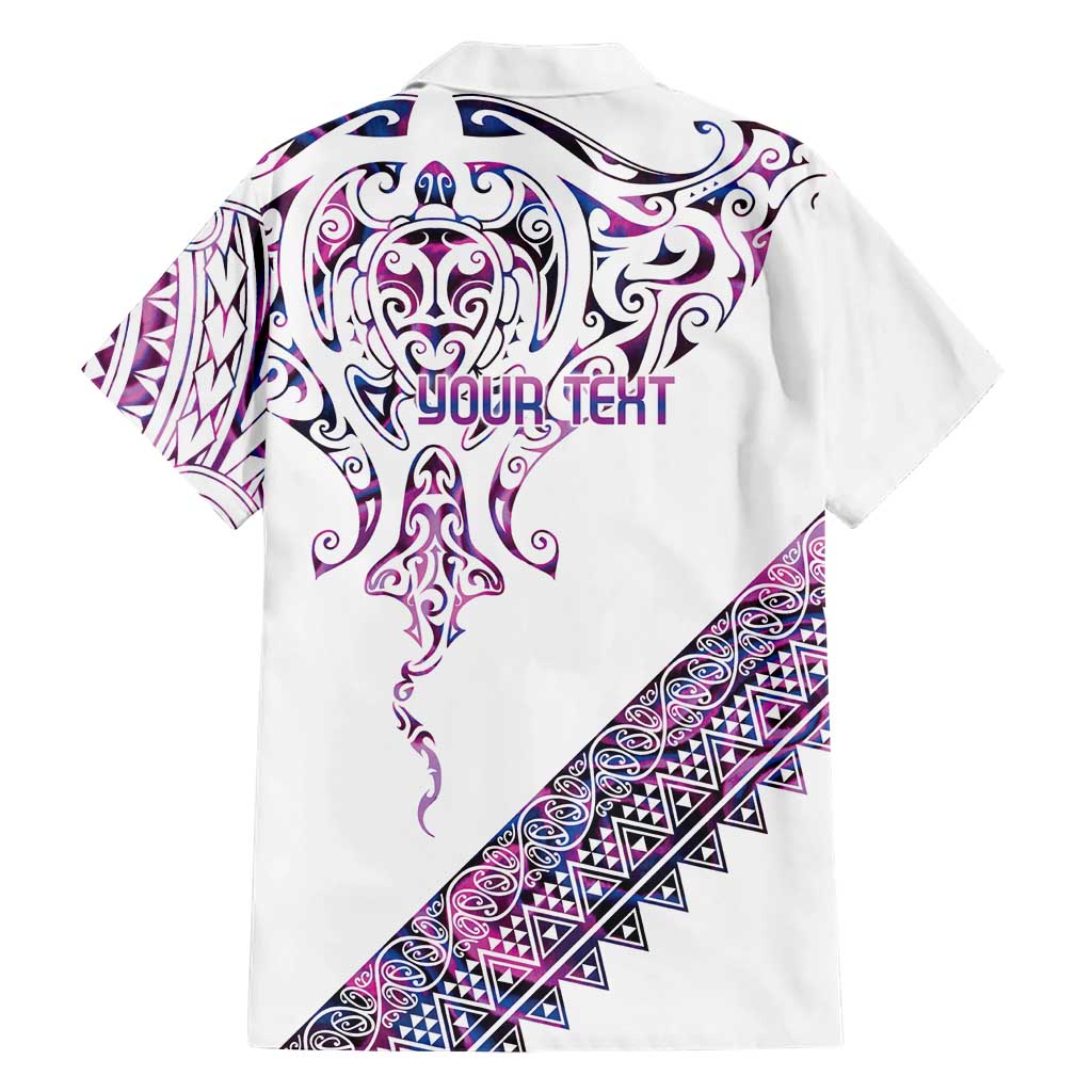 Mawhero Paua shell Kowhaiwhai Taniko Personalised Family Matching Off Shoulder Short Dress and Hawaiian Shirt Manta Ray Shark-Turtle Maori Tribal Style LT9 - Polynesian Pride
