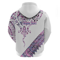 Mawhero Paua shell Kowhaiwhai Taniko Personalised Hoodie Manta Ray Shark-Turtle Maori Tribal Style
