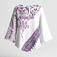Mawhero Paua shell Kowhaiwhai Taniko Personalised Kimono Sleeve Blouse Manta Ray Shark-Turtle Maori Tribal Style LT9 - Polynesian Pride