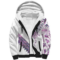 Mawhero Paua shell Kowhaiwhai Taniko Personalised Sherpa Hoodie Manta Ray Shark-Turtle Maori Tribal Style LT9 Unisex Pink - Polynesian Pride
