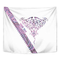 Mawhero Paua shell Kowhaiwhai Taniko Personalised Tapestry Manta Ray Shark-Turtle Maori Tribal Style