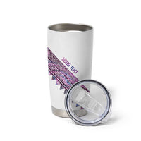 Mawhero Paua shell Kowhaiwhai Taniko Personalised Tumbler Cup Manta Ray Shark-Turtle Maori Tribal Style