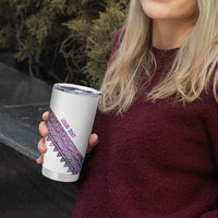 Mawhero Paua shell Kowhaiwhai Taniko Personalised Tumbler Cup Manta Ray Shark-Turtle Maori Tribal Style