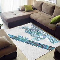 Kahui Whetu Paua shell Kowhaiwhai Taniko Personalised Area Rug Taniwha Maori Tribal Style