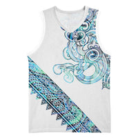 Kahui Whetu Paua shell Kowhaiwhai Taniko Personalised Basketball Jersey Taniwha Maori Tribal Style