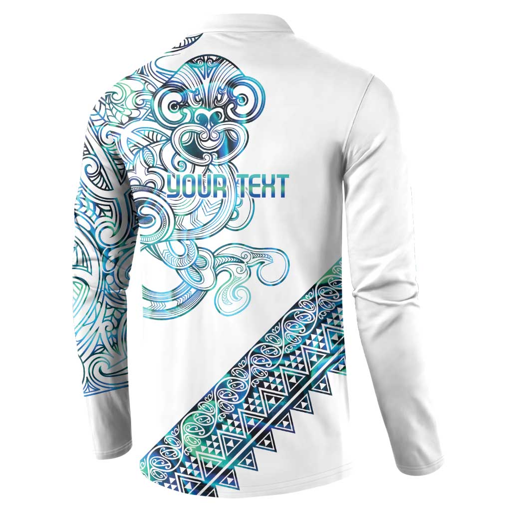 Kahui Whetu Paua shell Kowhaiwhai Taniko Personalised Button Sweatshirt Taniwha Maori Tribal Style