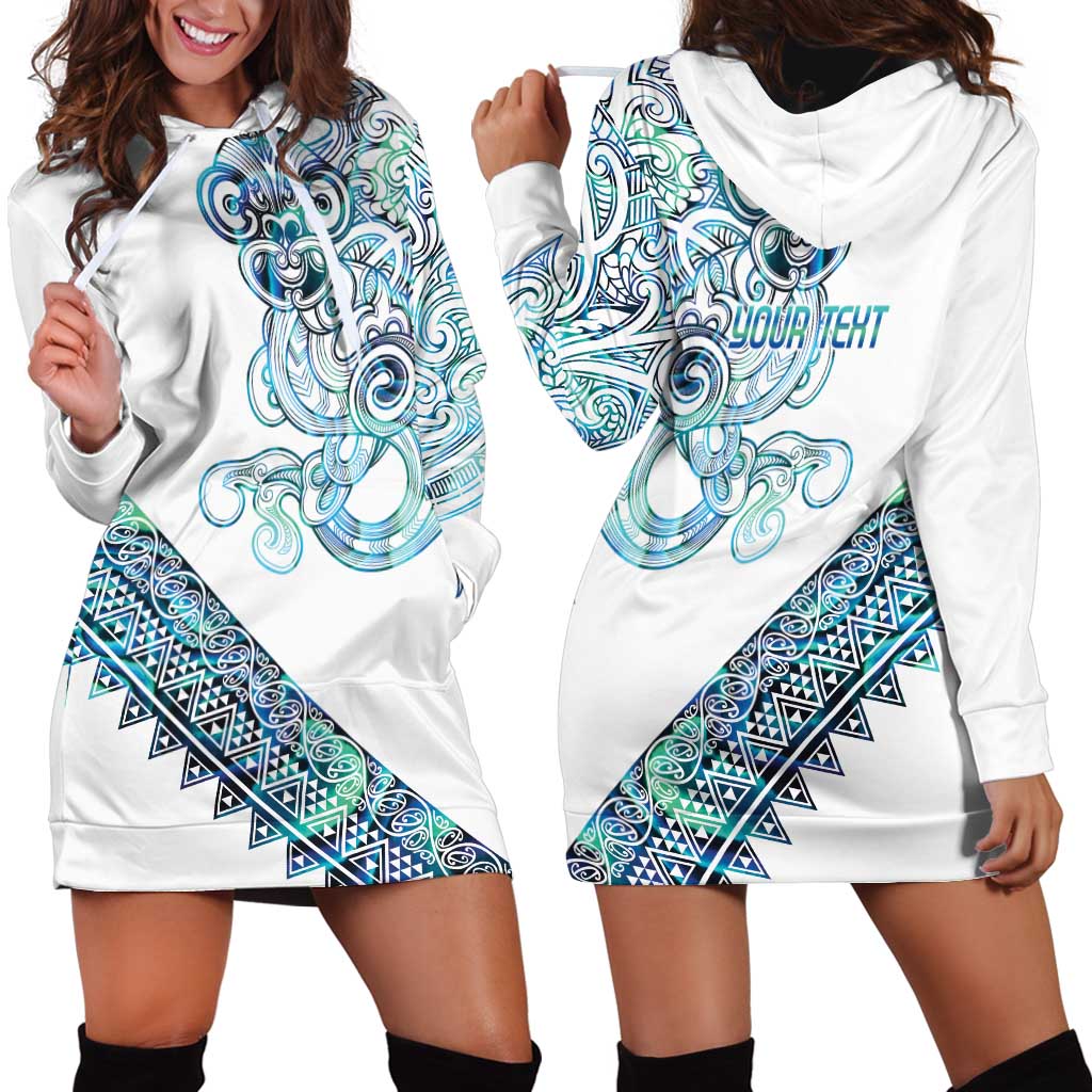 Kahui Whetu Paua shell Kowhaiwhai Taniko Personalised Hoodie Dress Taniwha Maori Tribal Style LT9 - Polynesian Pride