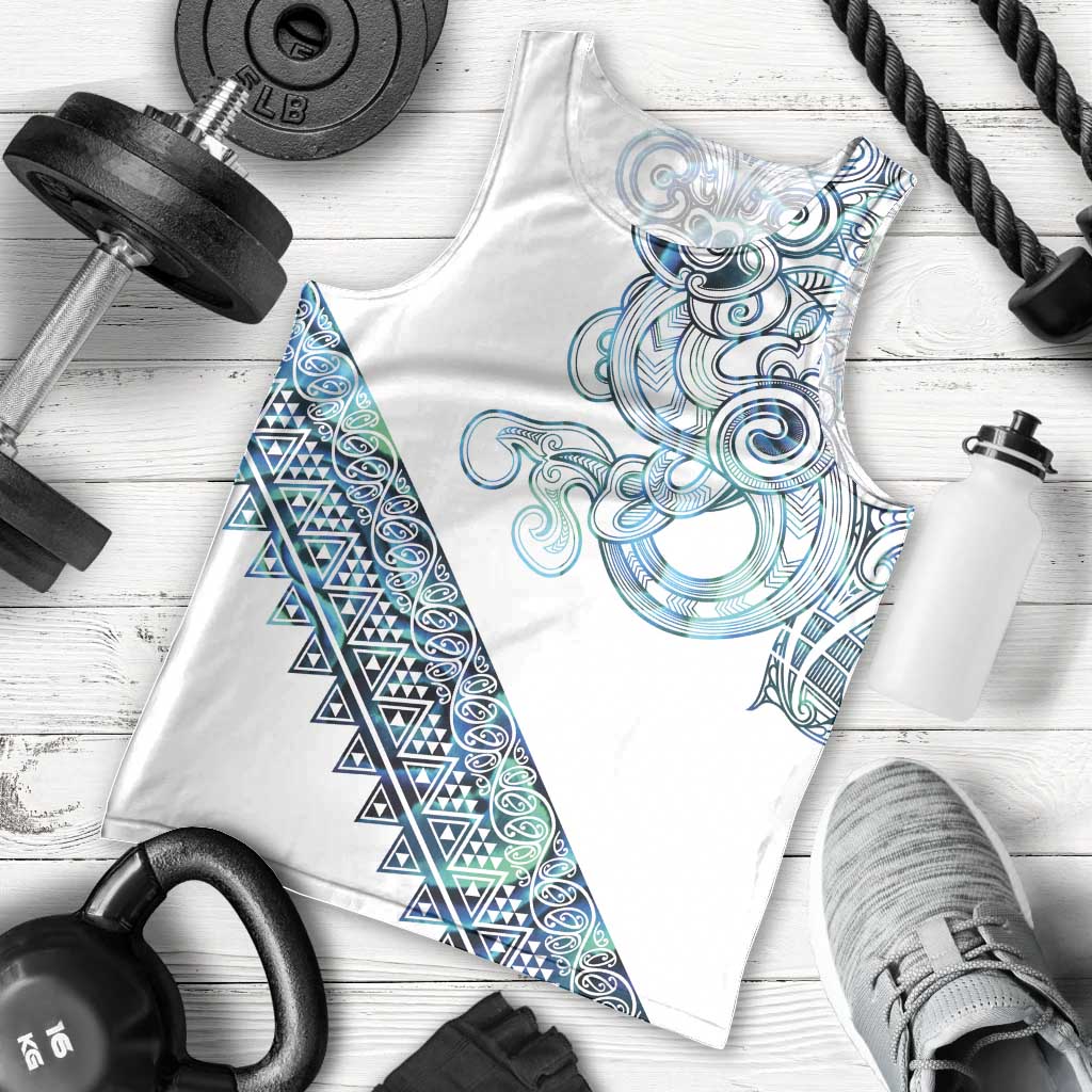 Kahui Whetu Paua shell Kowhaiwhai Taniko Personalised Men Tank Top Taniwha Maori Tribal Style