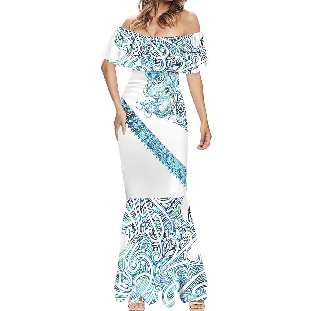 Kahui Whetu Paua shell Kowhaiwhai Taniko Personalised Mermaid Dress Taniwha Maori Tribal Style