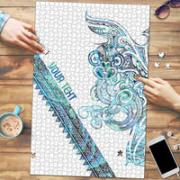 Kahui Whetu Paua shell Kowhaiwhai Taniko Personalised Puzzle Taniwha Maori Tribal Style