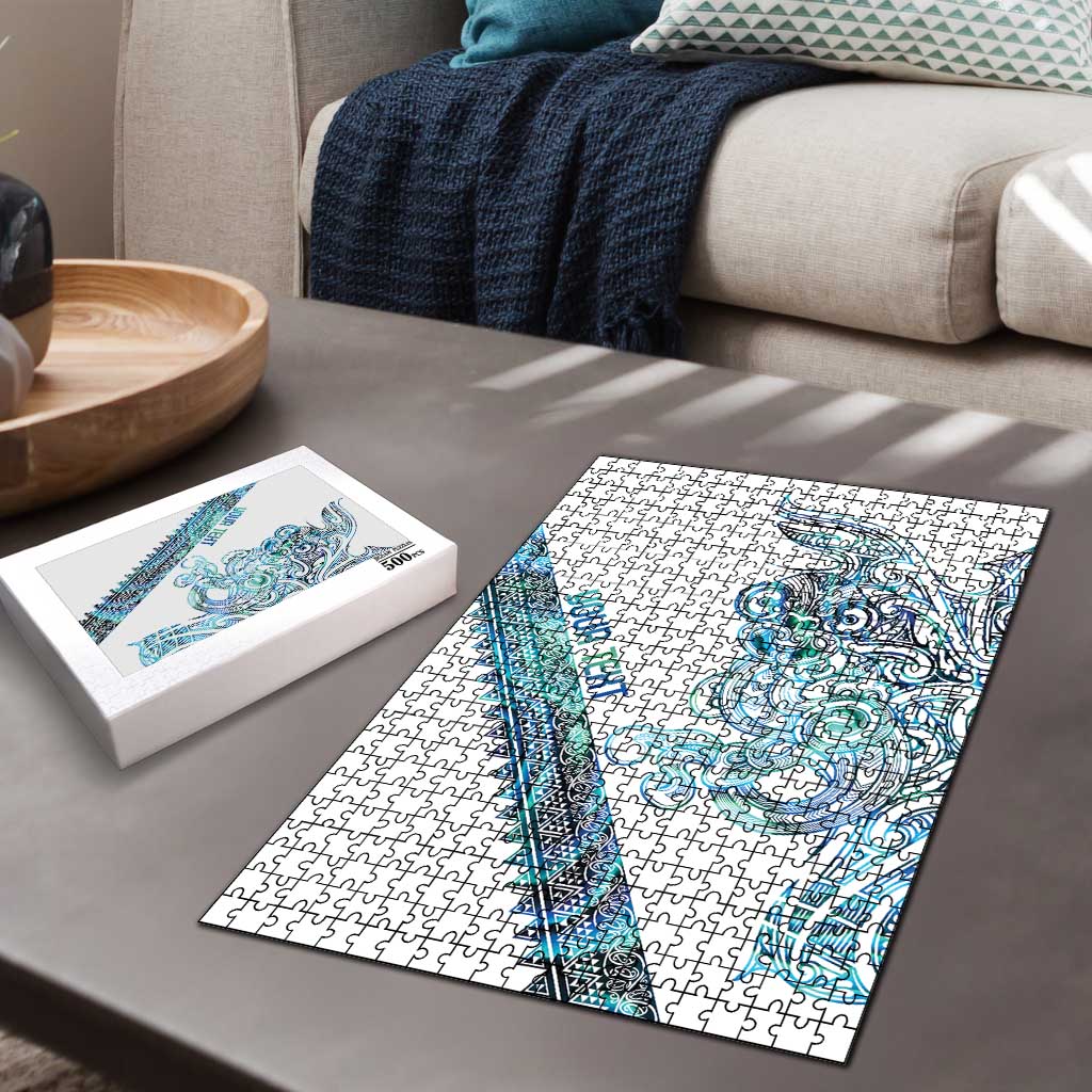 Kahui Whetu Paua shell Kowhaiwhai Taniko Personalised Puzzle Taniwha Maori Tribal Style