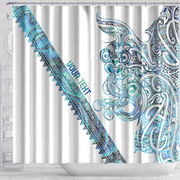 Kahui Whetu Paua shell Kowhaiwhai Taniko Personalised Shower Curtain Taniwha Maori Tribal Style