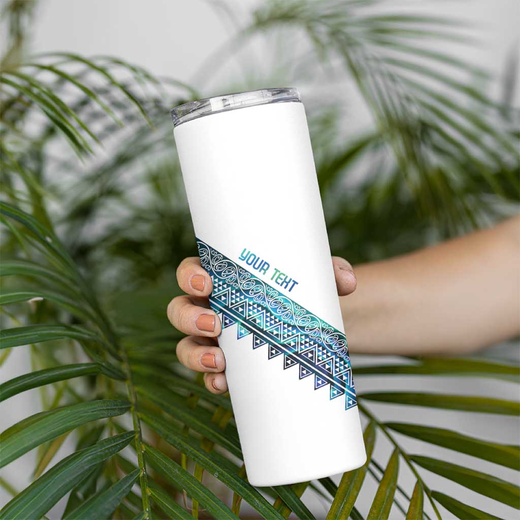 Kahui Whetu Paua shell Kowhaiwhai Taniko Personalised Skinny Tumbler Taniwha Maori Tribal Style LT9 - Polynesian Pride