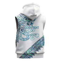 Kahui Whetu Paua shell Kowhaiwhai Taniko Personalised Sleeveless Zip Hoodie Taniwha Maori Tribal Style