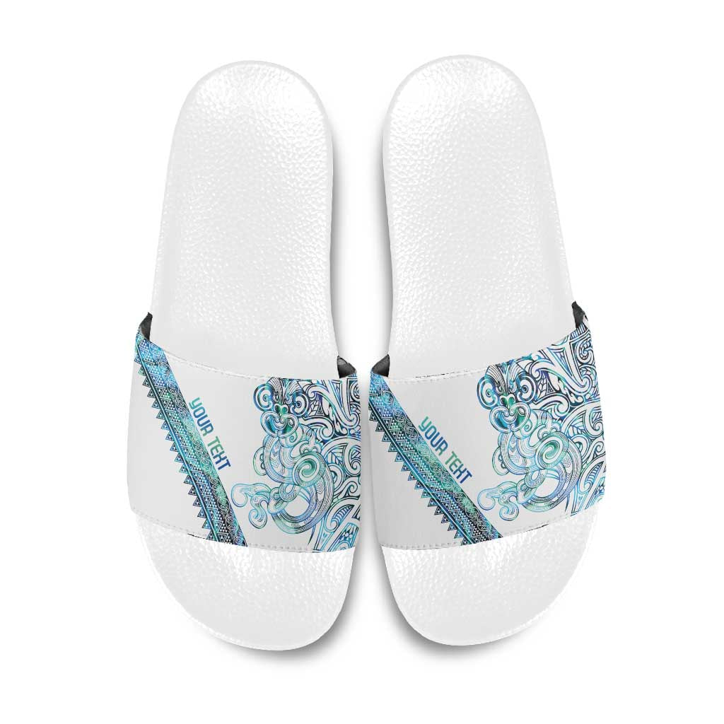 Kahui Whetu Paua shell Kowhaiwhai Taniko Personalised Slide Sandals Taniwha Maori Tribal Style