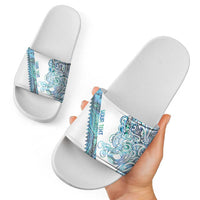 Kahui Whetu Paua shell Kowhaiwhai Taniko Personalised Slide Sandals Taniwha Maori Tribal Style