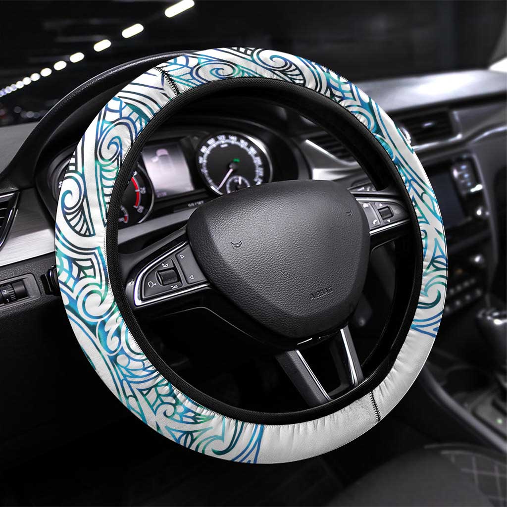 Kahui Whetu Paua shell Kowhaiwhai Taniko Steering Wheel Cover Taniwha Maori Tribal Style