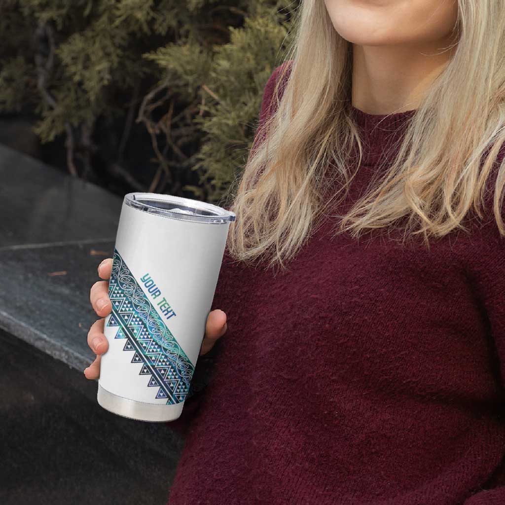 Kahui Whetu Paua shell Kowhaiwhai Taniko Personalised Tumbler Cup Taniwha Maori Tribal Style