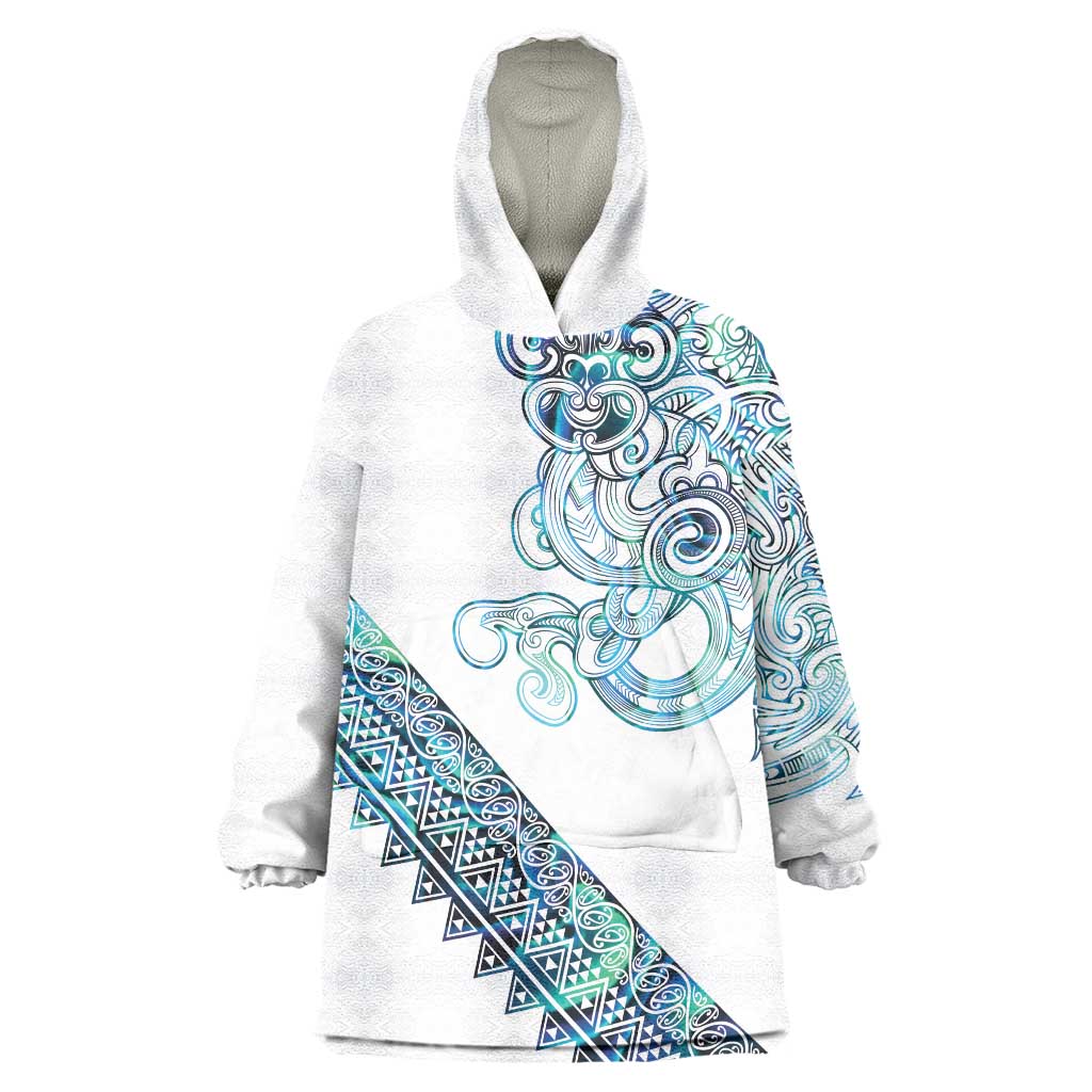 Kahui Whetu Paua shell Kowhaiwhai Taniko Personalised Wearable Blanket Hoodie Taniwha Maori Tribal Style