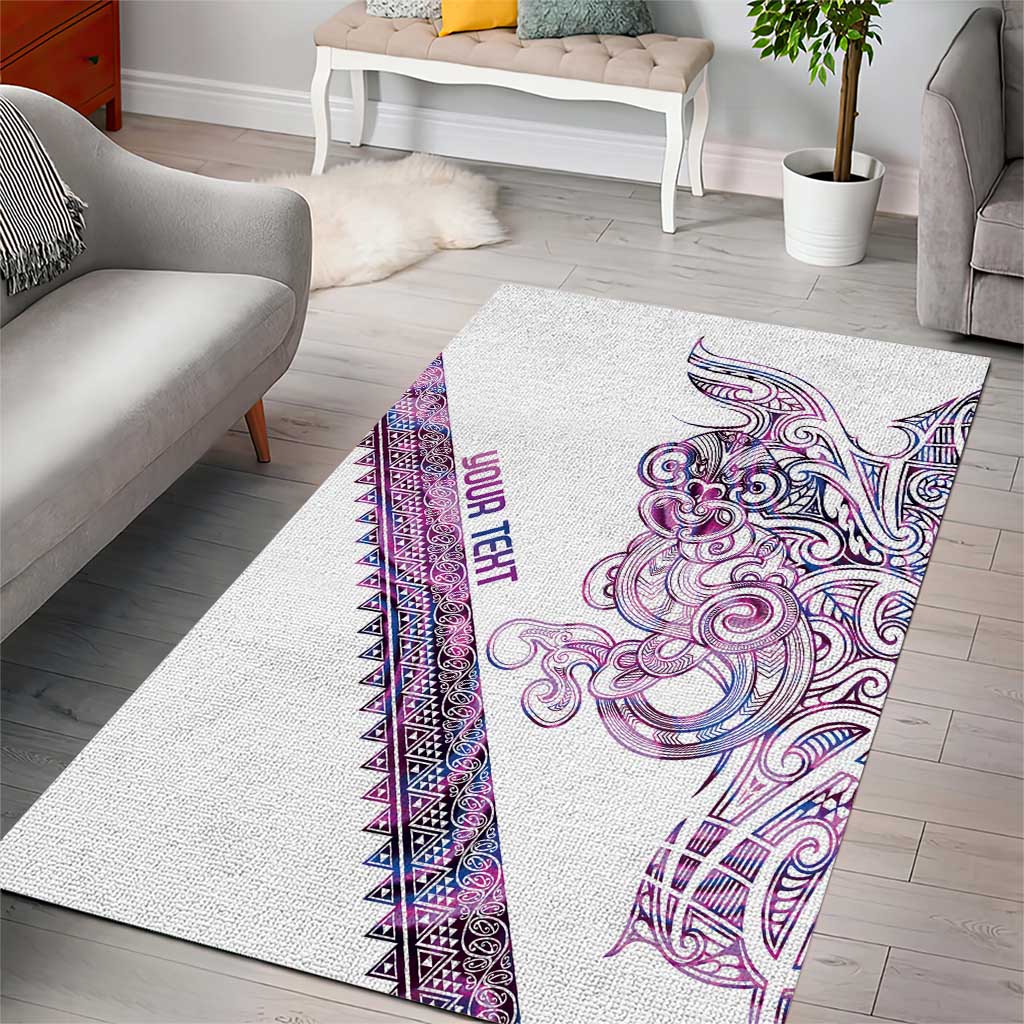 Mawhero Paua shell Kowhaiwhai Taniko Personalised Area Rug Taniwha Maori Tribal Style