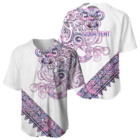 Mawhero Paua shell Kowhaiwhai Taniko Personalised Baseball Jersey Taniwha Maori Tribal Style