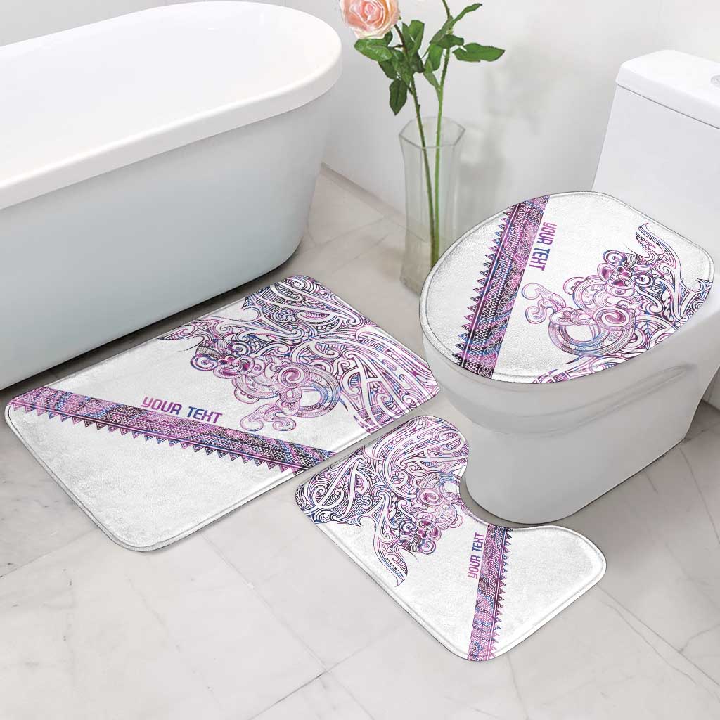 Mawhero Paua shell Kowhaiwhai Taniko Personalised Bathroom Set Taniwha Maori Tribal Style
