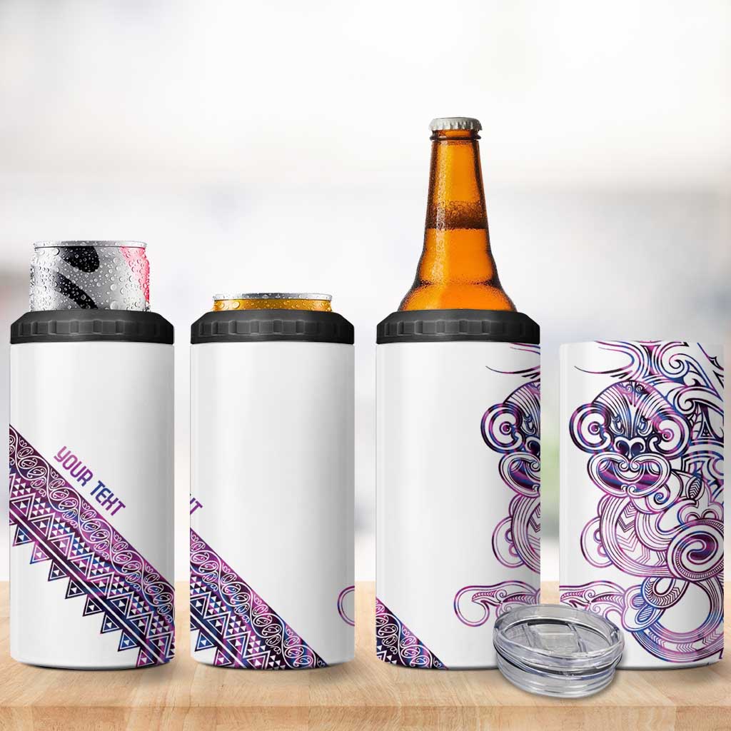 Mawhero Paua shell Kowhaiwhai Taniko Personalised 4 in 1 Can Cooler Tumbler Taniwha Maori Tribal Style LT9 - Polynesian Pride