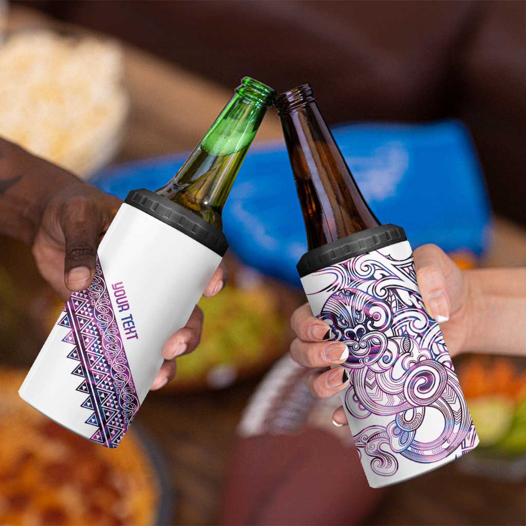 Mawhero Paua shell Kowhaiwhai Taniko Personalised 4 in 1 Can Cooler Tumbler Taniwha Maori Tribal Style LT9 - Polynesian Pride