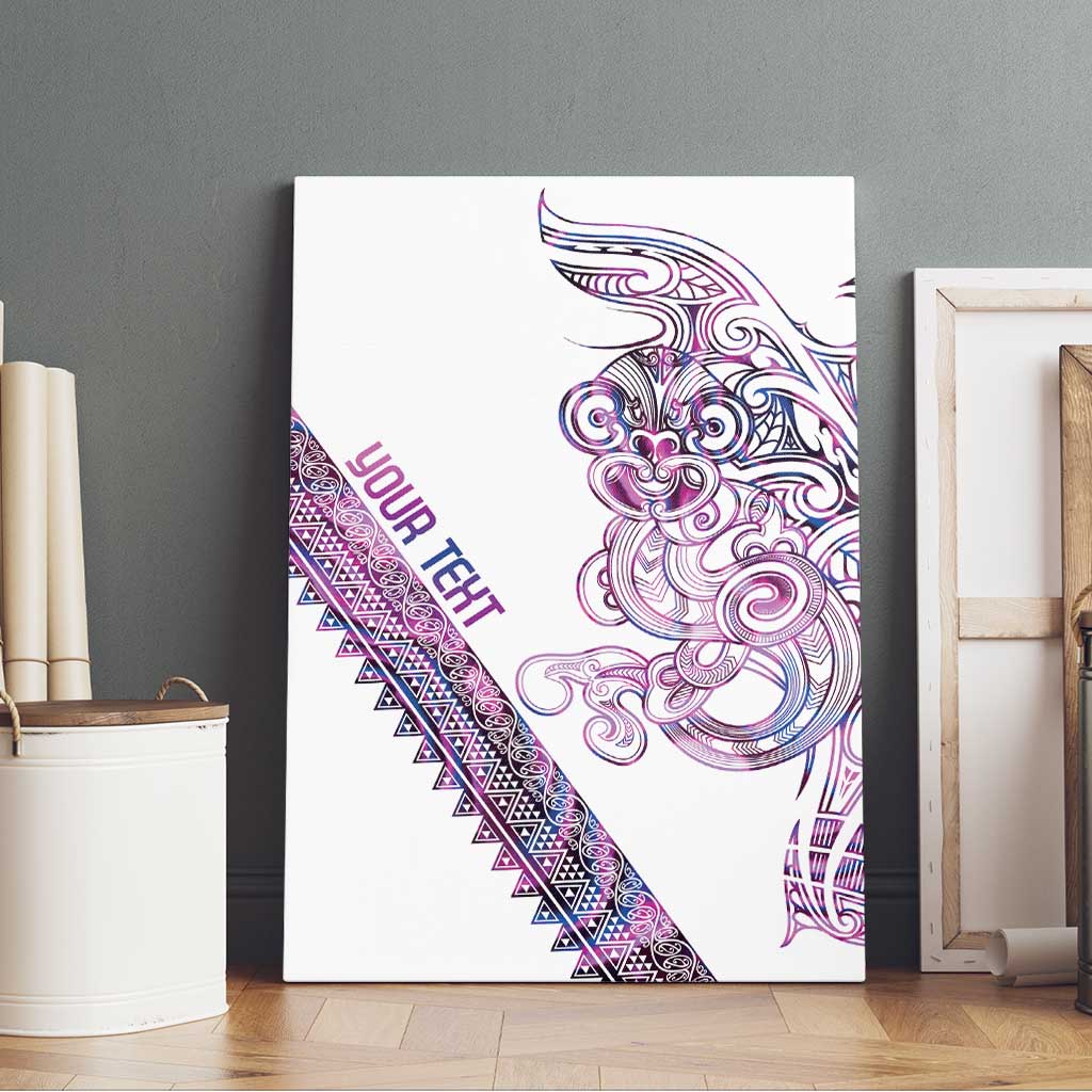 Mawhero Paua shell Kowhaiwhai Taniko Personalised Canvas Wall Art Taniwha Maori Tribal Style