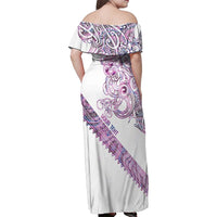 Mawhero Paua shell Kowhaiwhai Taniko Personalised Family Matching Off Shoulder Maxi Dress and Hawaiian Shirt Taniwha Maori Tribal Style LT9 - Polynesian Pride