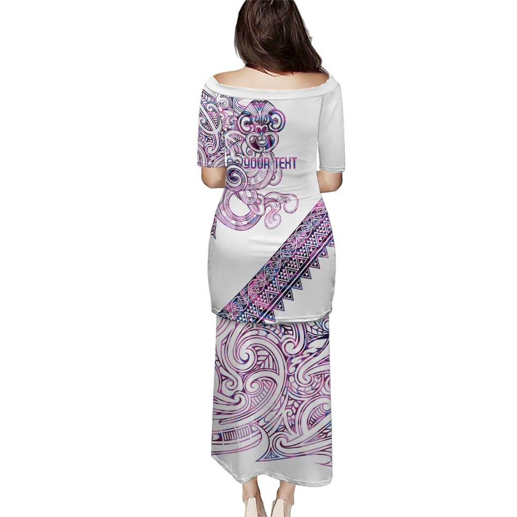 Mawhero Paua shell Kowhaiwhai Taniko Personalised Family Matching Puletasi and Hawaiian Shirt Taniwha Maori Tribal Style LT9 - Polynesian Pride