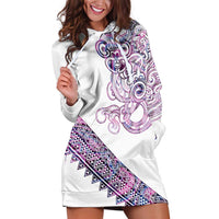 Mawhero Paua shell Kowhaiwhai Taniko Personalised Hoodie Dress Taniwha Maori Tribal Style LT9 Pink - Polynesian Pride