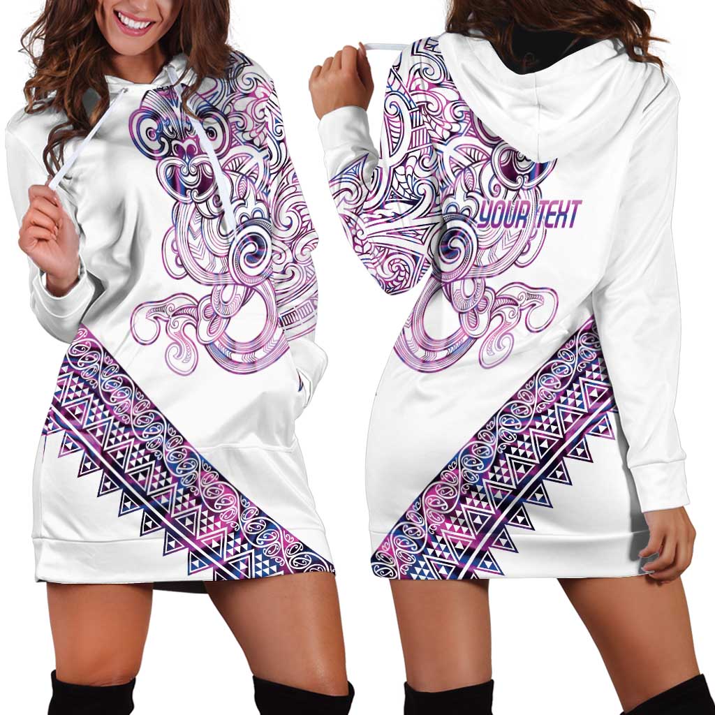 Mawhero Paua shell Kowhaiwhai Taniko Personalised Hoodie Dress Taniwha Maori Tribal Style LT9 - Polynesian Pride
