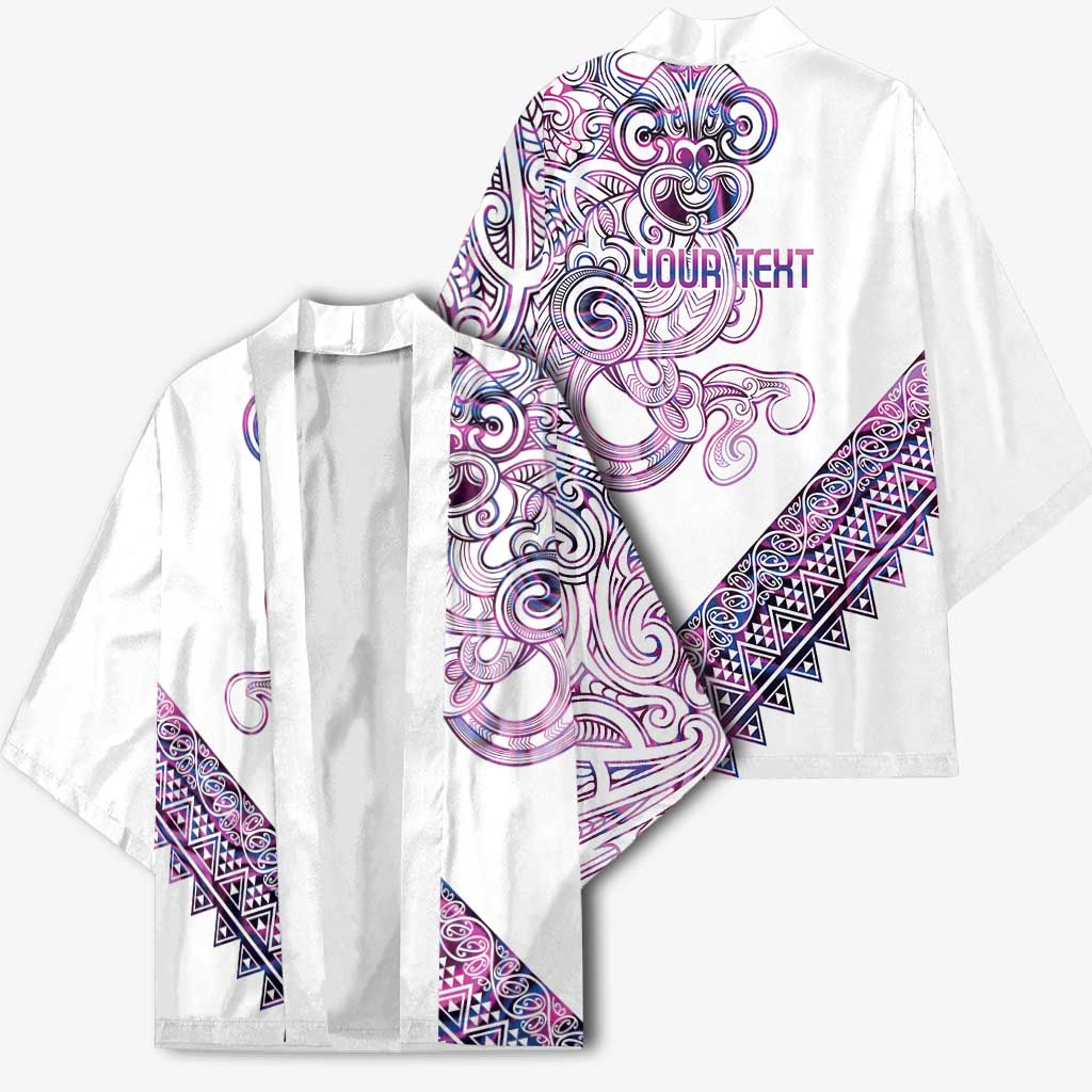 Mawhero Paua shell Kowhaiwhai Taniko Personalised Kimono Taniwha Maori Tribal Style