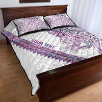 Mawhero Paua shell Kowhaiwhai Taniko Personalised Quilt Bed Set Taniwha Maori Tribal Style