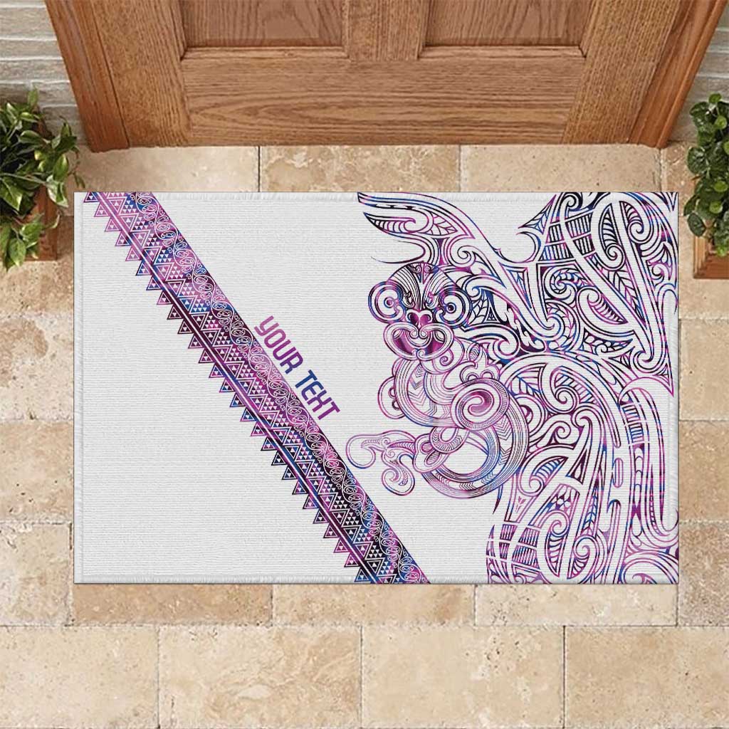 Mawhero Paua shell Kowhaiwhai Taniko Personalised Rubber Doormat Taniwha Maori Tribal Style