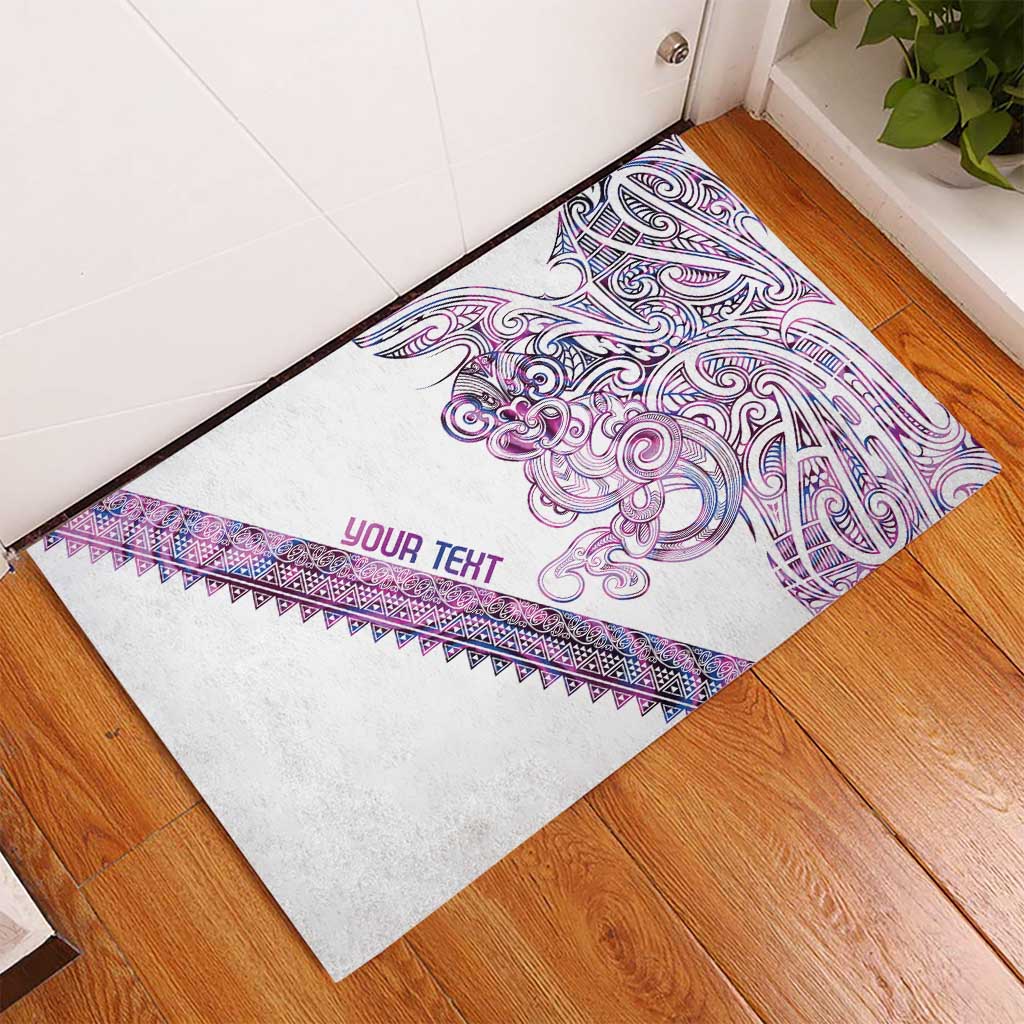 Mawhero Paua shell Kowhaiwhai Taniko Personalised Rubber Doormat Taniwha Maori Tribal Style