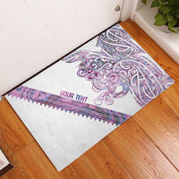 Mawhero Paua shell Kowhaiwhai Taniko Personalised Rubber Doormat Taniwha Maori Tribal Style