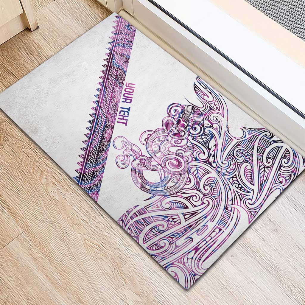 Mawhero Paua shell Kowhaiwhai Taniko Personalised Rubber Doormat Taniwha Maori Tribal Style