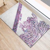 Mawhero Paua shell Kowhaiwhai Taniko Personalised Rubber Doormat Taniwha Maori Tribal Style