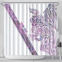 Mawhero Paua shell Kowhaiwhai Taniko Personalised Shower Curtain Taniwha Maori Tribal Style LT9 - Polynesian Pride