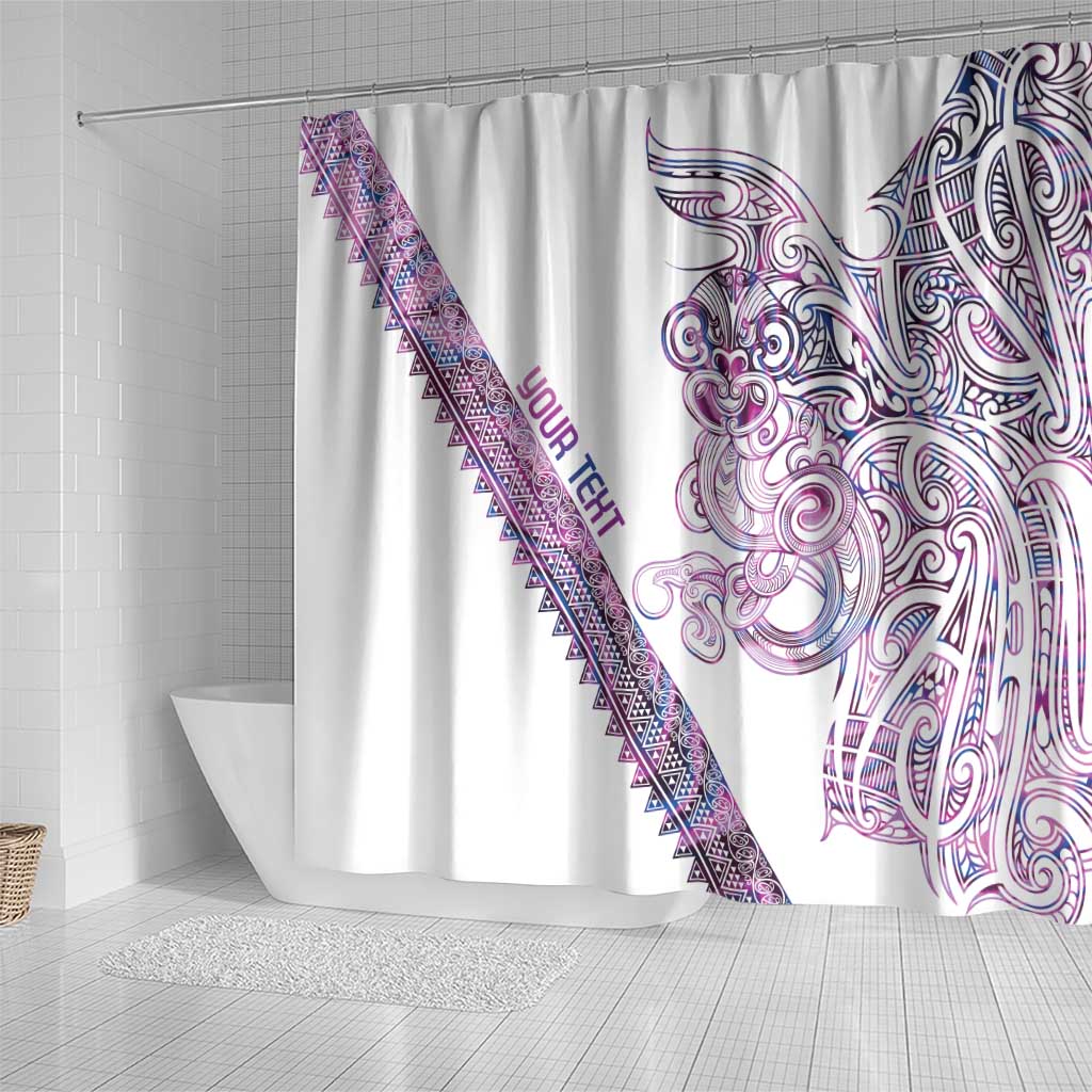 Mawhero Paua shell Kowhaiwhai Taniko Personalised Shower Curtain Taniwha Maori Tribal Style LT9 - Polynesian Pride