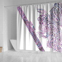 Mawhero Paua shell Kowhaiwhai Taniko Personalised Shower Curtain Taniwha Maori Tribal Style LT9 - Polynesian Pride