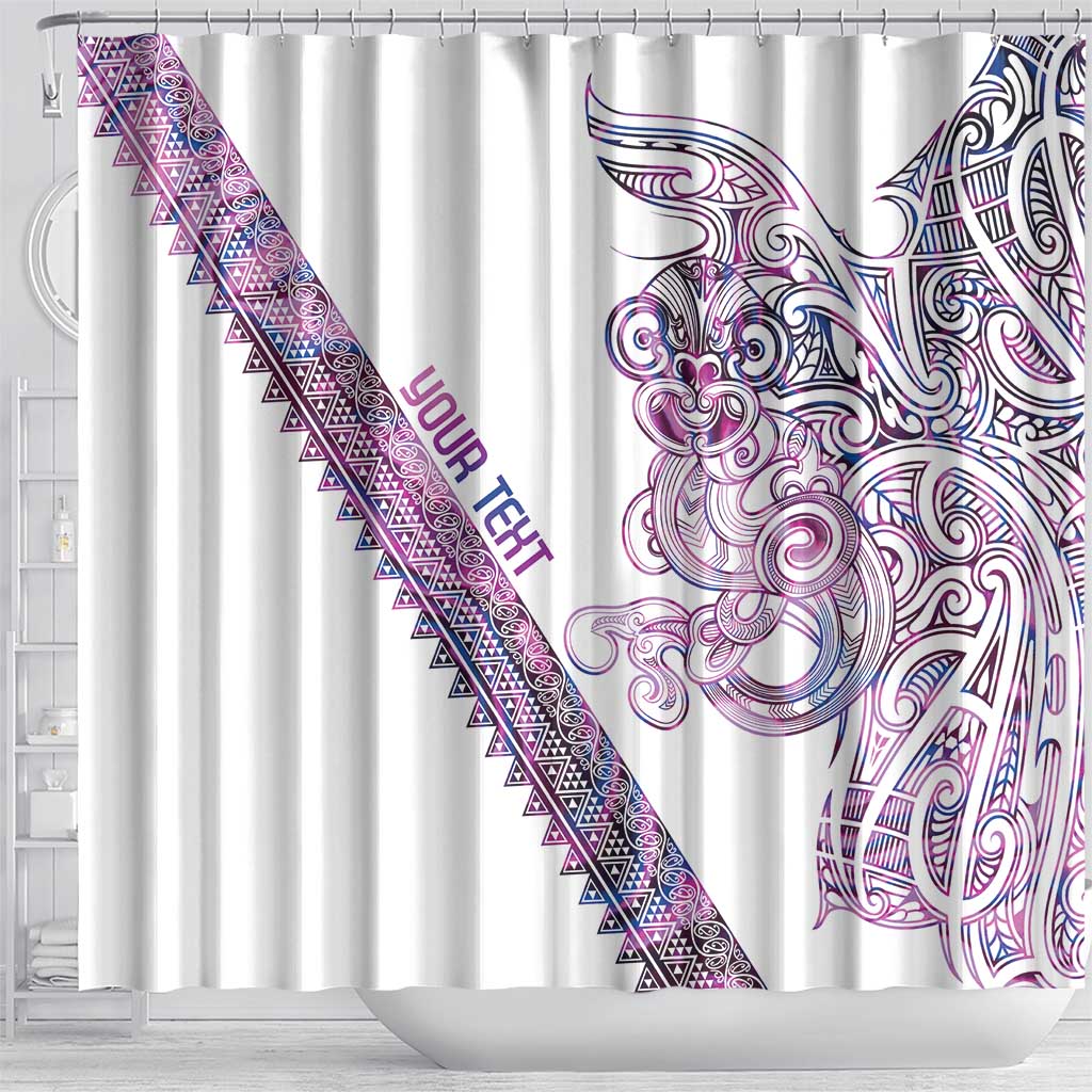Mawhero Paua shell Kowhaiwhai Taniko Personalised Shower Curtain Taniwha Maori Tribal Style LT9 - Polynesian Pride