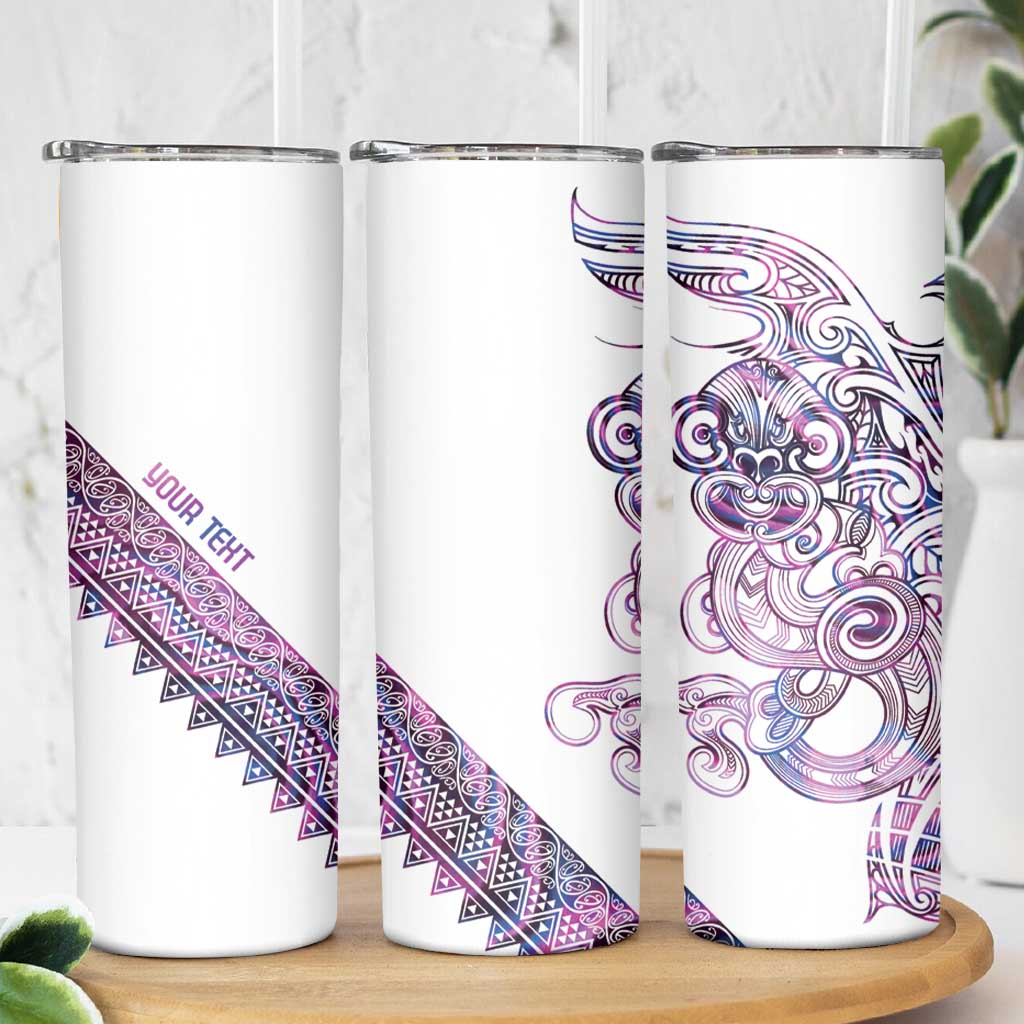 Mawhero Paua shell Kowhaiwhai Taniko Personalised Skinny Tumbler Taniwha Maori Tribal Style LT9 - Polynesian Pride