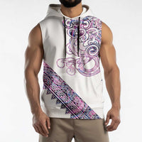 Mawhero Paua shell Kowhaiwhai Taniko Personalised Sleeveless Hoodie Taniwha Maori Tribal Style