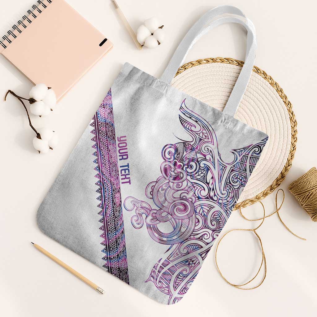 Mawhero Paua shell Kowhaiwhai Taniko Personalised Tote Bag Taniwha Maori Tribal Style